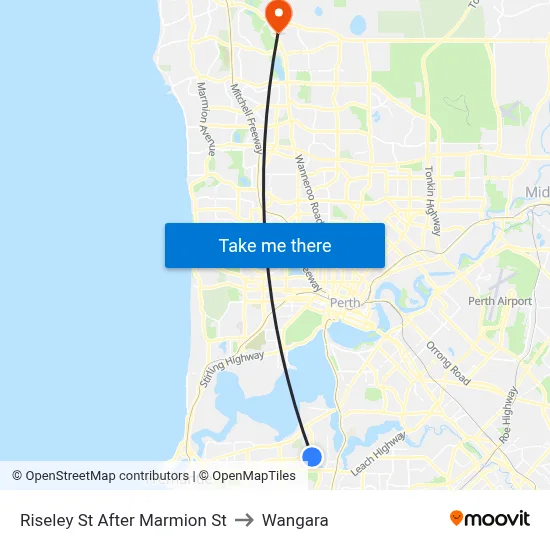 Riseley St After Marmion St to Wangara map