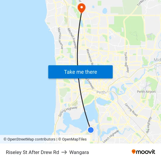 Riseley St After Drew Rd to Wangara map