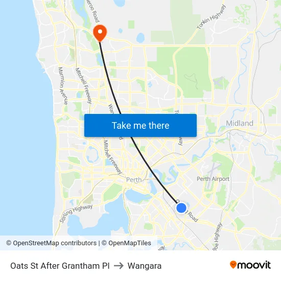 Oats St After Grantham Pl to Wangara map