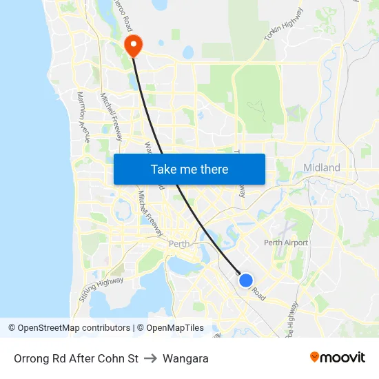 Orrong Rd After Cohn St to Wangara map