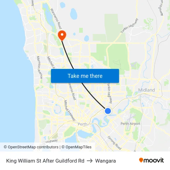 King William St After Guildford Rd to Wangara map