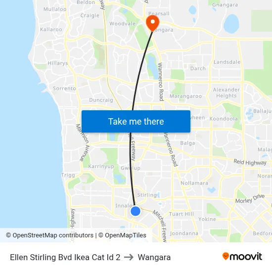 Ellen Stirling Bvd Ikea Cat Id 2 to Wangara map