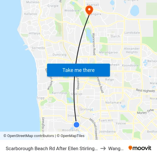 Scarborough Beach Rd After Ellen Stirling Bvd to Wangara map