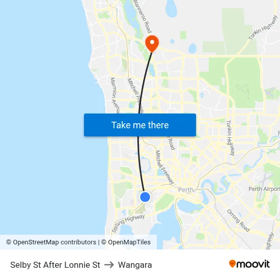 Selby St After Lonnie St to Wangara map