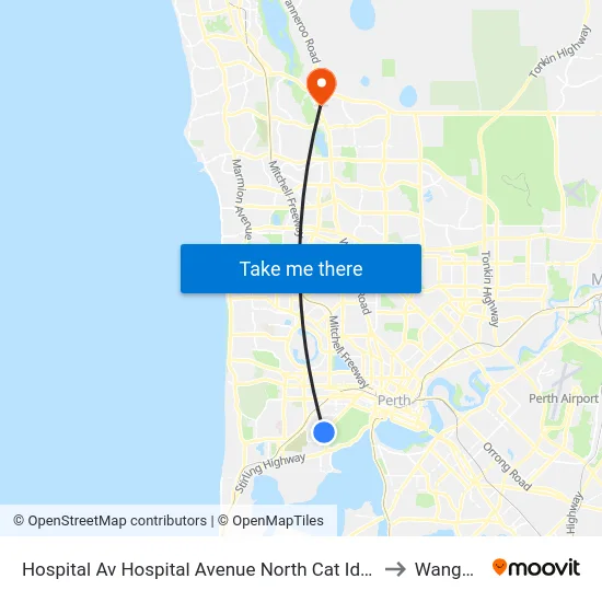 Hospital Av Hospital Avenue North Cat Id 114 to Wangara map