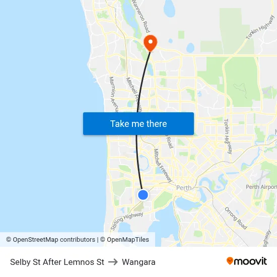 Selby St After Lemnos St to Wangara map