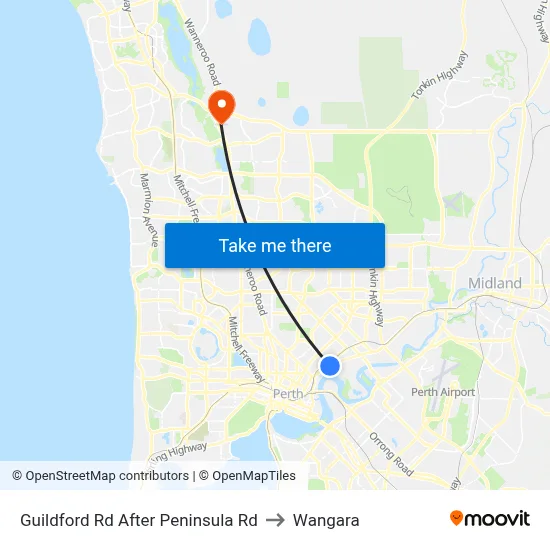 Guildford Rd After Peninsula Rd to Wangara map