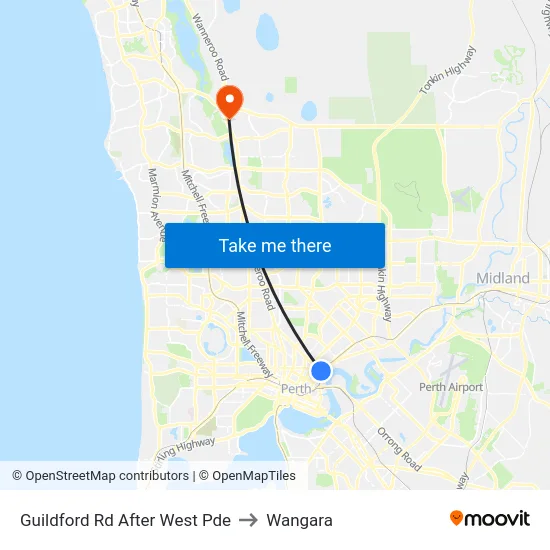 Guildford Rd After West Pde to Wangara map