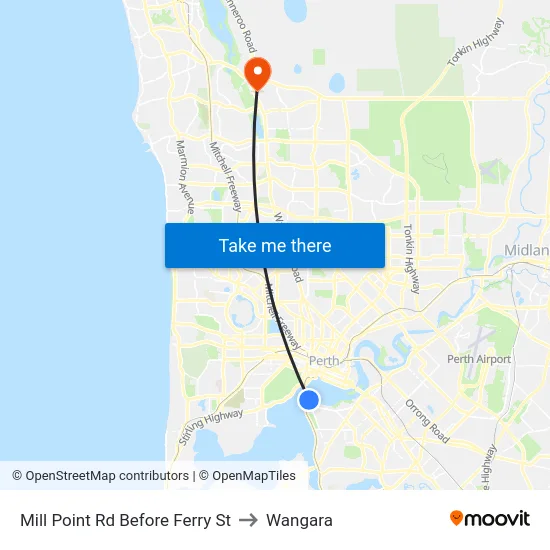 Mill Point Rd Before Ferry St to Wangara map