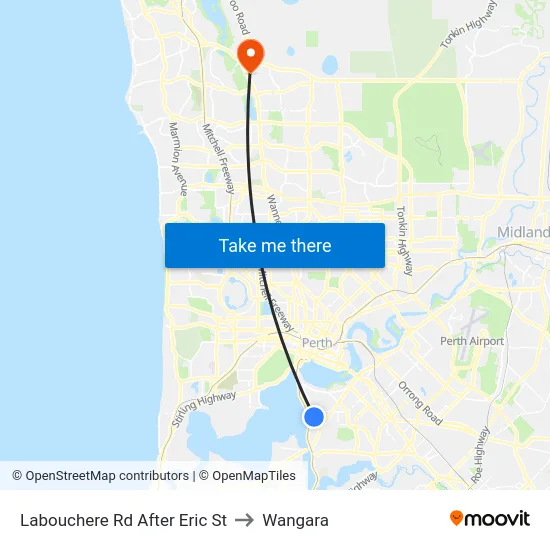 Labouchere Rd After Eric St to Wangara map