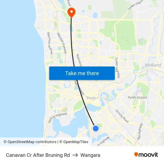 Canavan Cr After Bruning Rd to Wangara map