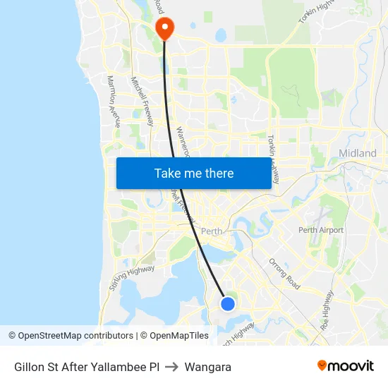 Gillon St After Yallambee Pl to Wangara map