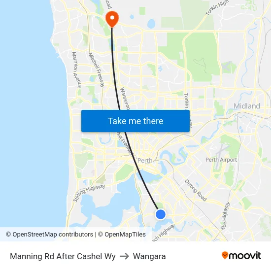 Manning Rd After Cashel Wy to Wangara map