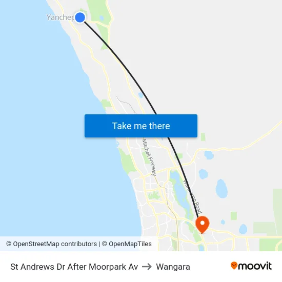 St Andrews Dr After Moorpark Av to Wangara map