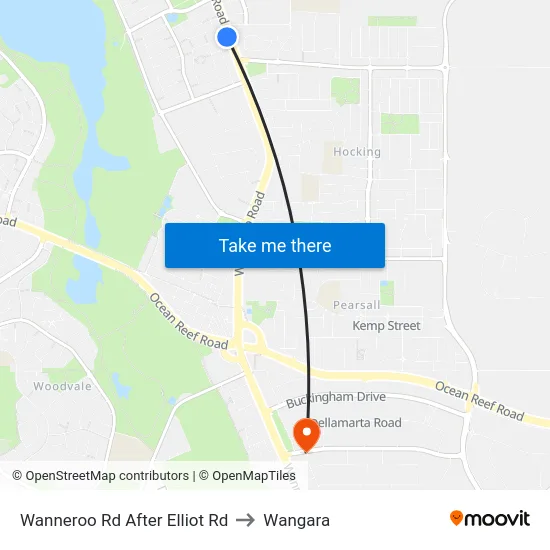 Wanneroo Rd After Elliot Rd to Wangara map