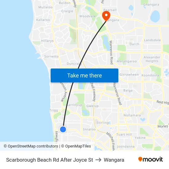 Scarborough Beach Rd After Joyce St to Wangara map