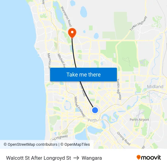 Walcott St After Longroyd St to Wangara map