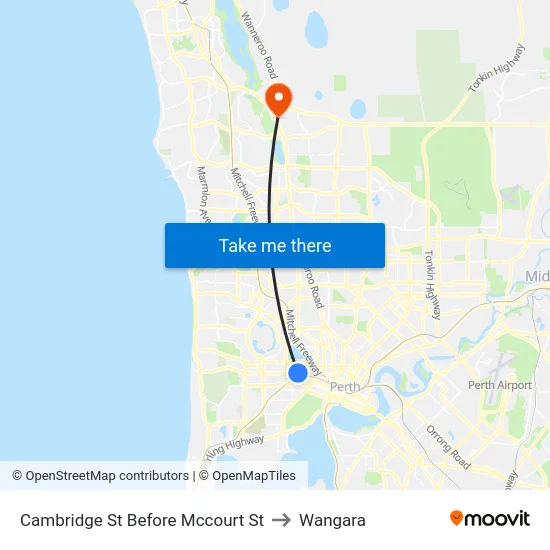 Cambridge St Before Mccourt St to Wangara map