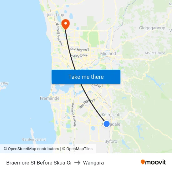 Braemore St Before Skua Gr to Wangara map