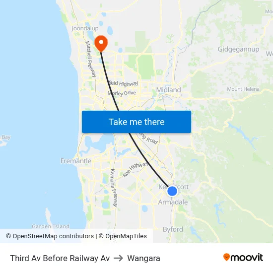 Third Av Before Railway Av to Wangara map