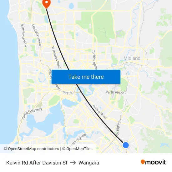 Kelvin Rd After Davison St to Wangara map