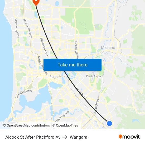 Alcock St After Pitchford Av to Wangara map