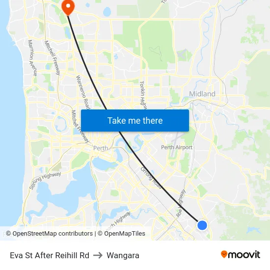 Eva St After Reihill Rd to Wangara map
