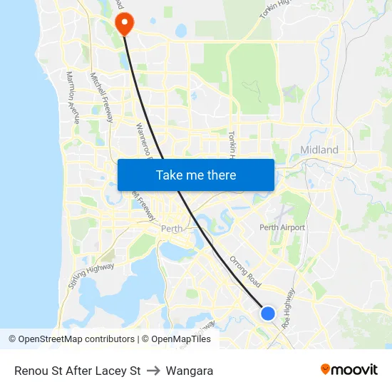 Renou St After Lacey St to Wangara map