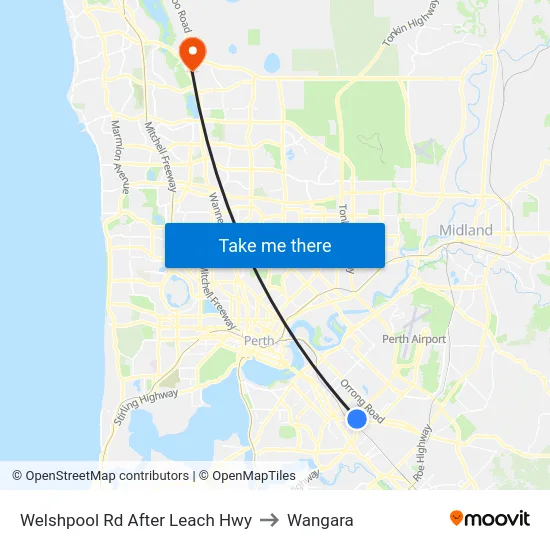 Welshpool Rd After Leach Hwy to Wangara map