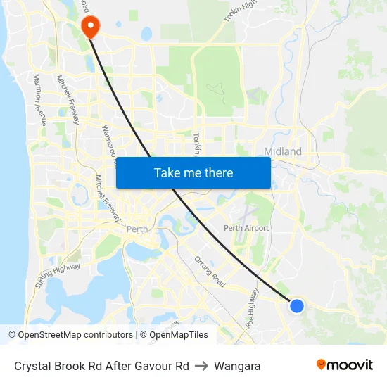 Crystal Brook Rd After Gavour Rd to Wangara map