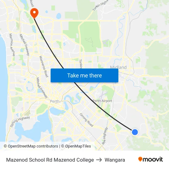 Mazenod School Rd Mazenod College to Wangara map
