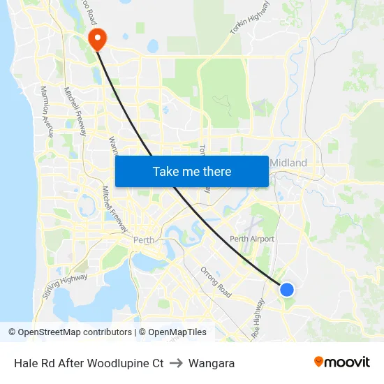 Hale Rd After Woodlupine Ct to Wangara map