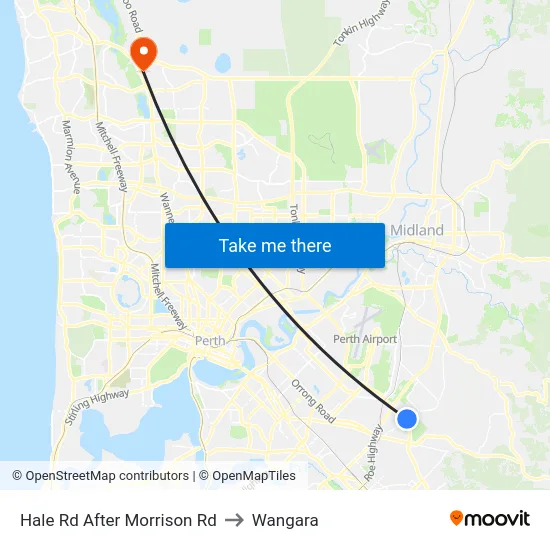 Hale Rd After Morrison Rd to Wangara map