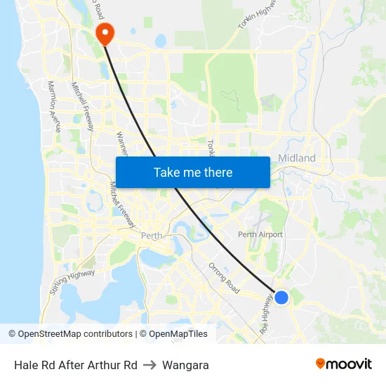 Hale Rd After Arthur Rd to Wangara map
