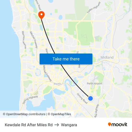 Kewdale Rd After Miles Rd to Wangara map