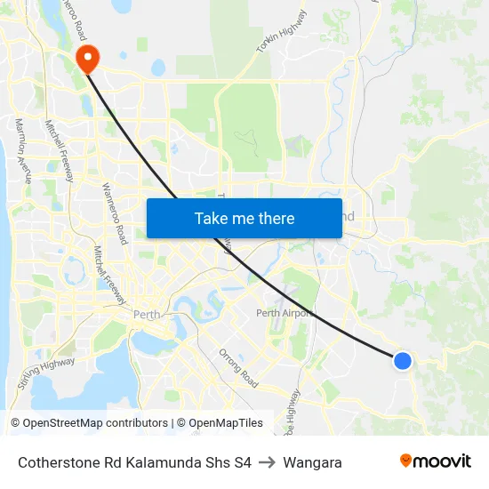 Cotherstone Rd Kalamunda Shs S4 to Wangara map