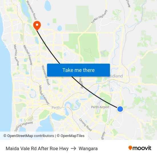 Maida Vale Rd After Roe Hwy to Wangara map