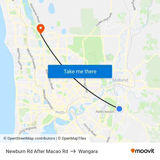 Newburn Rd After Macao Rd to Wangara map