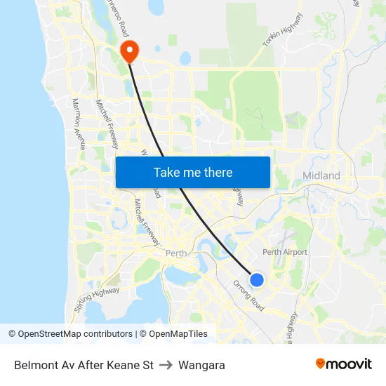 Belmont Av After Keane St to Wangara map