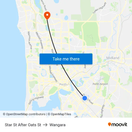 Star St After Oats St to Wangara map