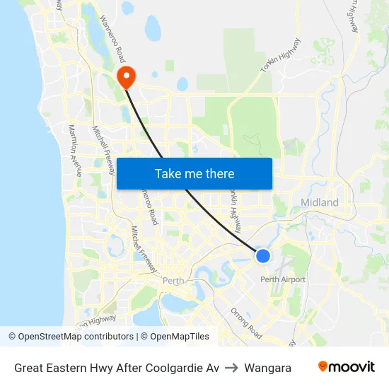Great Eastern Hwy After Coolgardie Av to Wangara map