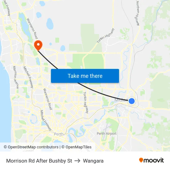 Morrison Rd After Bushby St to Wangara map