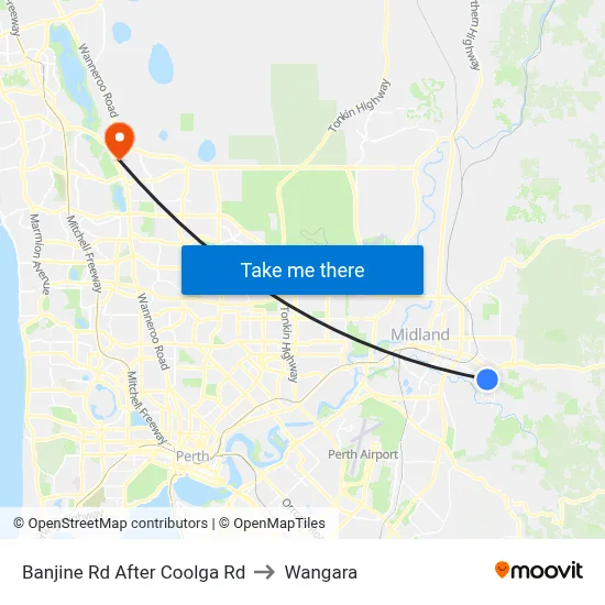 Banjine Rd After Coolga Rd to Wangara map