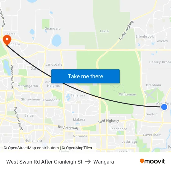 West Swan Rd After Cranleigh St to Wangara map