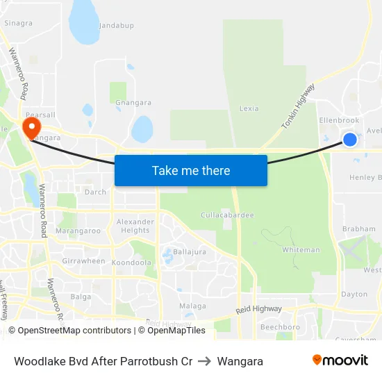 Woodlake Bvd After Parrotbush Cr to Wangara map