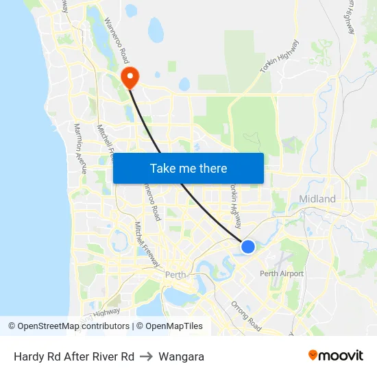Hardy Rd After River Rd to Wangara map