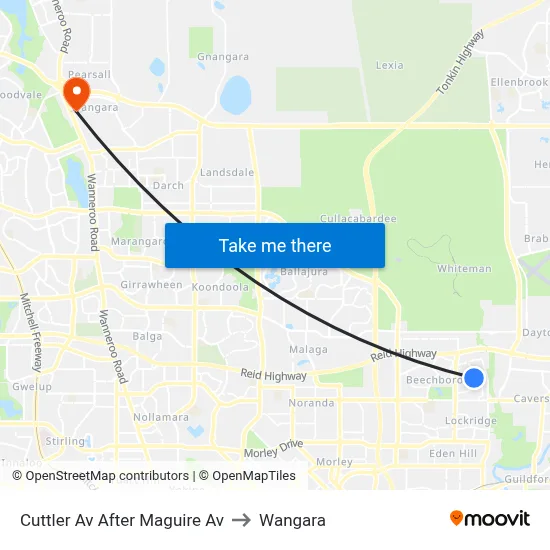 Cuttler Av After Maguire Av to Wangara map