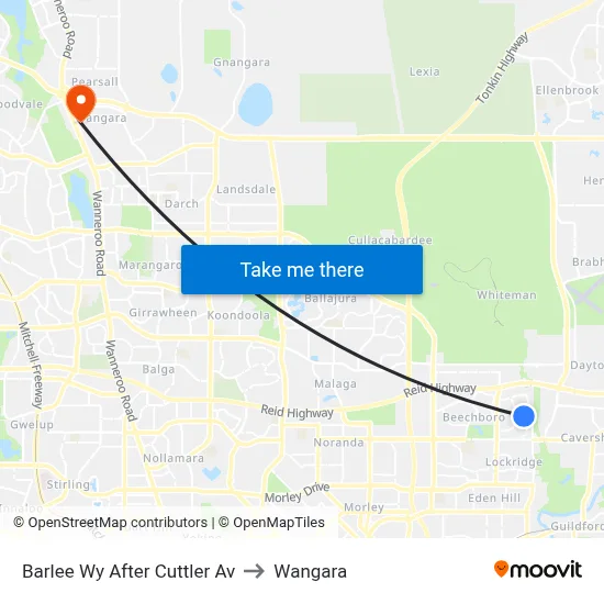 Barlee Wy After Cuttler Av to Wangara map