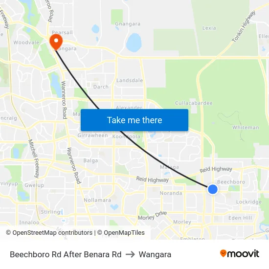Beechboro Rd After Benara Rd to Wangara map
