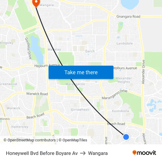 Honeywell Bvd Before Boyare Av to Wangara map